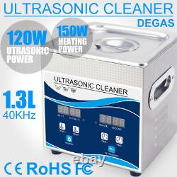1.3L Ultrasonic Cleaner Bath 120W Power Ultrasound 40KHZ Heater Digital Timer