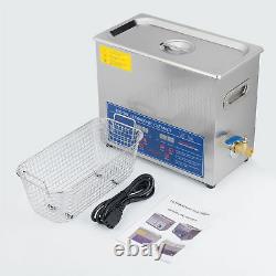 1.6Gal Ultrasonic Cleaner Cleaning Stainless Steel Jewelry Clean Heater Timer 6L