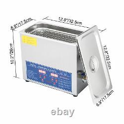 1.6Gal Ultrasonic Cleaner Cleaning Stainless Steel Jewelry Clean Heater Timer 6L