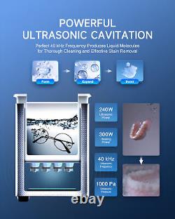 10 L Ultrasonic Cleaner with Heater Timer for Cleaning Jewelry Glasses Dentures