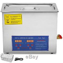 10 Liter Industry Heating Ultrasonic Cleaners Cleaning Equipment Timer Digital