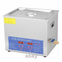 10L 240W Digital Stainless Steel Ultrasonic Cleaner Jewelry Cleaning Machine USA