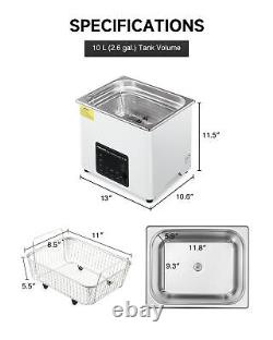 10L 540W Quiet Ultrasonic Cleaning Machine Degas Mode & 7 Oscillation Levels