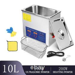 10L Commercial Digital Ultrasonic Cleaner Cleaning Machine with Heater Timer