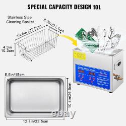 10L Digital Ultrasonic Cleaner Cleaning Machine Stainless Steel with Heater Timer