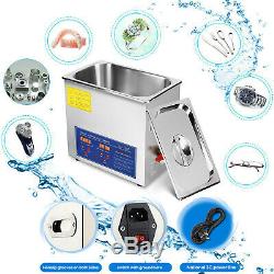 10L Digital Ultrasonic Cleaner Kit Ultra Sonic Bath Timer Jewellery Cleaning