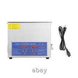 10L Digital Ultrasonic Cleaner Sonic Cleaning Heater Timer tank Stainless Steel