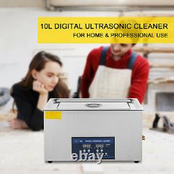 10L Digital Ultrasonic Cleaner with Heater 28/40KHz Degas Large Cavitation