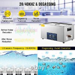 10L Digital Ultrasonic Cleaner with Heater 28/40KHz Degas Large Cavitation