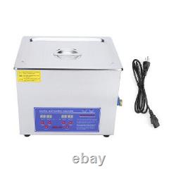10L Industry Heated Ultrasonic Cleaner Heating Heater Stainless Steel withTimer