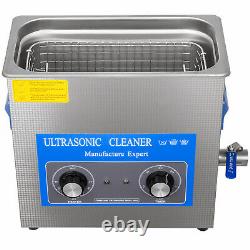 10L Knob Control Ultrasonic Cleaner with Heater Timer Dentures Solution Handle