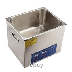 10L Liter Industry Ultrasonic Cleaner Heated Heater withTimer Stainless Steel 300W