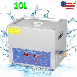 10L Liter Stainless Steel Digital Heated Industrial Ultrasonic Cleaner withTimer