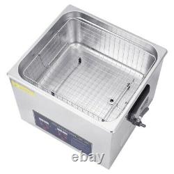 10L Stainless Digital Ultrasonic Cleaner Industry Heated Heater Tank US