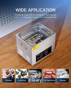 10L Stainless Steel Ultrasonic Cleaner 220W Sonic Cavitation Machine with Heater