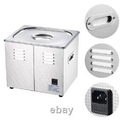 10L Stainless Steel Ultrasonic Cleaner Heater with Timer Bracket Jewelry Cleaning