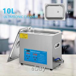10L Stainless Ultrasonic Cleaner Cleaning Equipment Industry Heated with Timer