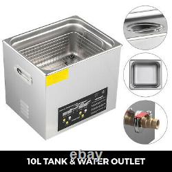 10L Ultrasonic Cleaner Heater Timer 400W 40KHz Jewelry Cleaning Machine