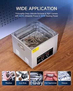 15L Professional Ultrasonic Cleaner w Timer & Heater for Car Parts Jewelry Tools