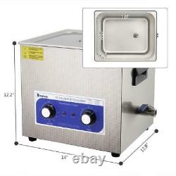15L Stainless Steel Digital Ultrasonic Cleaner Sonic Cleaning Equipment Parts US