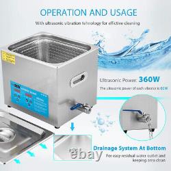 15L Stainless Ultrasonic Cleaner Cleaning Equipment Industry Heated with Timer