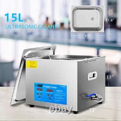 15L Stainless Ultrasonic Cleaner Cleaning Equipment Industry Heated with Timer