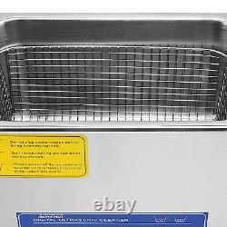15L Stainless Ultrasonic Cleaner Machine Tank with Timer Heater Cleaning US