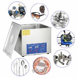 15L Ultrasonic Cleaner Jewelry Cleaning Machine Heated Heater withTimer pap