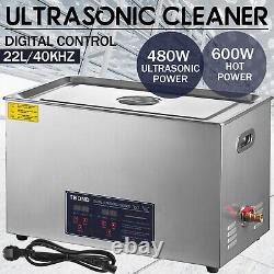 20L Stainless Steel Ultrasonic Cleaner Digital Timer & Heater Safely Removes Oil
