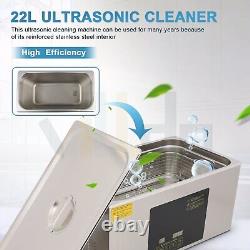 22L Dual Frequency Ultrasonic Cleaner with Digital Timer Heater 500W 28/40kHZ