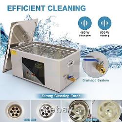 22L Dual Frequency Ultrasonic Cleaner with Digital Timer Heater 500W 28/40kHZ