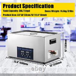 28/40KHZ 30L Ultrasonic Cleaner Jewelry Cleaning Machine with Digital Timer Heater