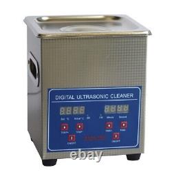 2L Stainless Steel Ultrasonic Cleaner Portable Washing Machine with Basket