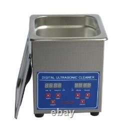 2L Stainless Steel Ultrasonic Cleaner Portable Washing Machine with Basket