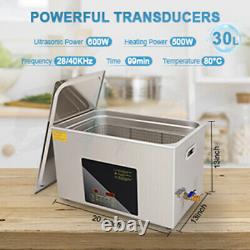 30L 600W Commercial Professional Ultrasonic Cleaner with Digital Timer Heater