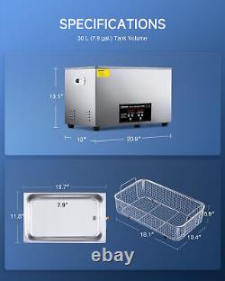 30L Digital Ultrasonic Cleaner w 600W Heater Digital Timer LED Display