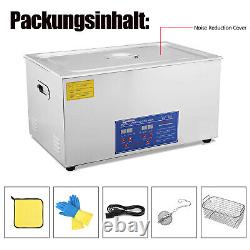 30L Stainless Steel Digital Ultrasonic Cleaner with LID Timer and Heater US