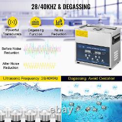 3L Digital Ultrasonic Cleaner with Heater Timer 28/40KHz Jewelry Lab Degas