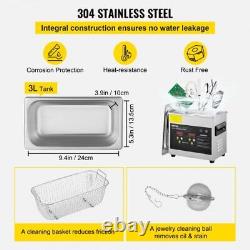 3L Digital Ultrasonic Cleaner with Heater & Timer 28/40KHz Water Drain Heating
