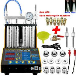 4 Cylinder Ultrasonic Petrol Fuel Injector Cleaner Tester Machine Car Motorcycle