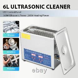 6L 1.6Gal Digital Ultrasonic Cleaner withTimer & Heater Ultrasound Clean Machine