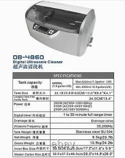 6L Dental Medical Digital Ultrasonic Cleaner DB-4860 with Timer & Cooling Fan