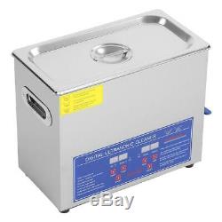 6L Digital Ultrasonic Sonic Cleaner Bath Clean Stainless Tank High Quality