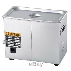 6L Industry Ultrasonic Cleaner Jewelry Dishware Cleaning Machine with Timer Heater