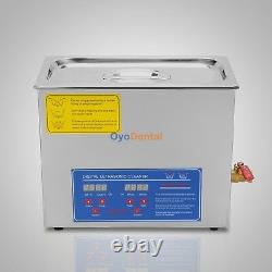 6L QT DIGITAL HEATED INDUSTRIAL ULTRASONIC PARTS CLEANER Stainless Steel 380W CE