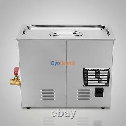 6L QT DIGITAL HEATED INDUSTRIAL ULTRASONIC PARTS CLEANER Stainless Steel 380W CE
