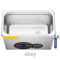 6L Square SS Ultrasonic Cleaner Silver Powerful Adjustable Durable & Safe