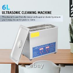 6L Ultrasonic Cleaner Machine for Jewelry Glass Polishing withTimer&Heater Preenex