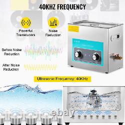 6L Ultrasonic Cleaner Stainless Steel Professional Knob Control Jewelry Glasses