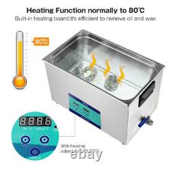 AIPOI Industry Ultrasonic Cleaner 30L Stainless Steel Heated Heater withTimer New